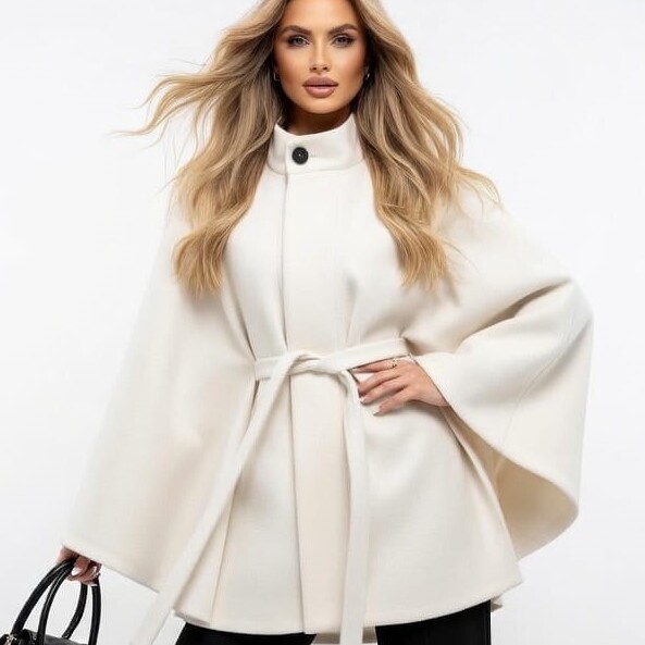 ATELIER
Capa cuello chimenea en paño alta densidad.
Talles: L y XL 
Color Crema 